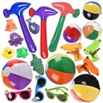 JOYIN 21 Pieces Summer Toys, Beach Toys Set - Perfect Pool Party and Beach Party Favors includes Beach Balls, Inflatable Hammers, Sun Glasses, Squirt Toy, Squirt Pistol