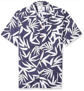 Amazon Brand 28 Palms Men's Standard Fit 100% Cotton Tropical Hawaiian Shirt 