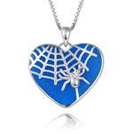 BEILIN 925 Sterling Silver Spider Necklace Cute Animal Glowing in The Dark Jewelry for Women