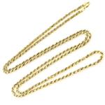 14K Gold 3MM Diamond Cut Rope Chain Necklace Unisex Sizes 16