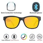 Bone Conduction Sunglasses 4.1 Wireless Bluetooth Stereo Headphones Polarized Sunglasses Accepted Compatible with Smart Phone iPhone HTC LG Samsung Android Windows (Yellow)