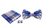 Twenty Dollar Tie Men's Silk Solid Pre-Tied Bow Tie Pocket Square and Cuff-links Set