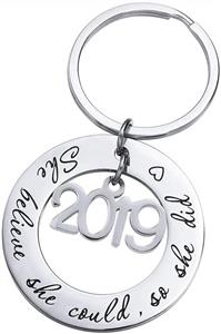 ivyAnan Jewellery Inspirational Gift for Women Girls Graduation Gift Jewelry Necklace Keychain Engraved She Believed She Could So She Did 2018 2019 