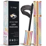 4D Silk Fiber Lash Mascara for Longer, Thicker, Voluminous Eyelashes,Natural Waterproof Smudge-Proof, All Day Exquisitely Lush, Full, Long, Thick, Smudge-Proof Eyelashes by St. Mege