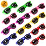 12 Pack Sunglasses for Teenagers and Adults in Bulk with UV400 Eye Protection, Neon Sunglasses for Boys and Girls, Teens and Average Size Adults, Fun Gifts, Goody Bag Fillers for Party Favors