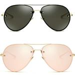 Oversized Aviator Sunglasses Vintage Retro Gold Metal Frame Colorful Lenses 62mm