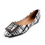 Meeshine Womens Classic Pointy Toe Ballet Flats Slip On Plaid Dress Flat Shoes