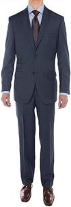 LN LUCIANO NATAZZI Men's Sharkskin 160'S Wool Suit Two Button Jacket 2 Piece 