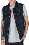 Gihuo Men's Casual Button Down Denim Vest Sleeveless Jean Jacket