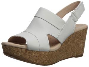 CLARKS Women's Annadel Ivory Wedge Sandal 