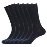 WANDER Classic Ribbed Dress Socks 6 pairs Men's Cotton Solid Premium Socks Seamless Soft