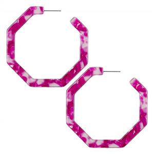 WOWSHOW Fashion Geometric Octagon Hexagon Hoop Earrings for Women Girls 