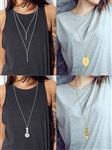 4 Pieces Long Pendant Necklace Set, Layer Simple Bar Necklace Tassel Y Strands for Women