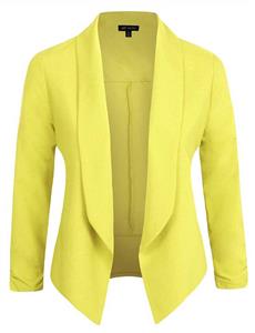 Michel Womens Blazer Work Office Lightweight Stretchy Open Front Lapel Jacket Style Cardigan with Plus Size (1XL   3XL)