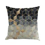 Bokeley Pillow Case, Linen Cotton Square Colorful Abstract Geometric Print Decorative Throw Pillow Case Bed Home Decor Car Sofa Waist Cushion Cover (A)