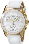 Victorinox Women's 241511 Gold-Tone Accented White Watch with Leather Band