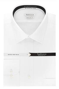 Van Heusen Men's Regular Fit Poplin Solid Spread Collar Dress Shirt