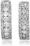 Women's 14K White Gold Diamond Hoop Earrings AER-5938W