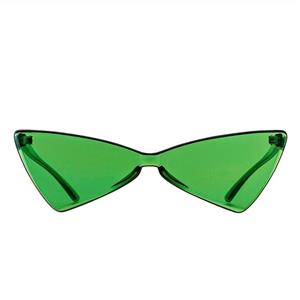 Colorful One Piece Rimless Transparent Cat Eye Sunglasses for Women Tinted Candy Colored Glasses 