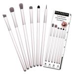 Eye Makeup Brush Set, Real Perfection 6 pcs Essential Bamboo Charcoal Makeup Brushes Set, Blending Eye Shadow Shader Eyebrow Eyeliner Brush Smudge Eye Sponge For Your Flawless Eye Makeup (Silver)