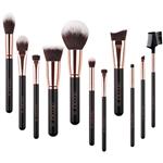 Docolor Makeup Brushes，11 Pieces SE Series Makeup Brushes Set Professional Face Powder Foundation Blending Contour Highlight Eye Shadow Make Up Brushes Kit (Black/Golden)