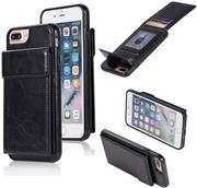 DAMONDY Wallet Case for iPhone 7 Plus,iPhone 8 Plus Case,Luxury Wallet Purse Card Holders Design Cover Soft Shockproof Bumper Folio Flip Leather Kickstand Case for iPhone 7 Plus-Black