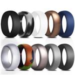 10 Pack Silicone Wedding Ring for Men, Breathable Safe Durable Rubber Wedding Bands, Size 7 8 9 10 11 12 13