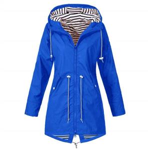 Dreamyth-Winter Women's Solid Outdoor Jacket Rain Jacket Hoodie Waterproof Hooded Long Rain Coat Windproof