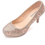 Mila Lady MAYRA06 Princess Sparkle Crystal Gem Rhinestone Glitter Formal Pumps, Wedding Shoes Evening Dress Heels for Women