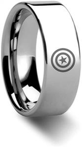 Godyce Captain America Star Shield Super Hero 6mm Ring for Mens Boys Polished Titanium Steel Engraved Jewelry 