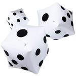 Blulu 3 Pack Giant Inflatable Dice 12 Inch Jumbo Dice White Jumbo Large Inflatable Dice for Game Pool Toy Party Favour (White, 3 Pack)