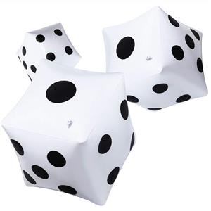 Blulu 3 Pack Giant Inflatable Dice 12 Inch Jumbo White Large for Game Pool Toy Party Favour 