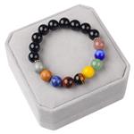 LANGING Adjustable 9 Planets Bracelet Natural Stones Energy Bracelet Beads Jewelry with Gift Box