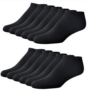 Zeke Men's Athletic Low-Cut Socks - 12 Pack - 144 Needle Thread Count - Micro Terry Cushion Sole - Arch Support 