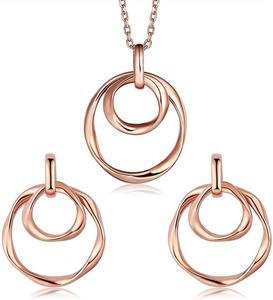 Aienid 925 Sterling Silver Necklace and Earrings for Women Rose Gold Gifts for Mothers