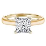 1.0 CT Princess brilliant Cut Simulated Diamond CZ Solitaire Bridal Promise Engagement Wedding Ring 14k Yellow Gold