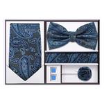 Tie G .5pcs Tie set in a gift box : Tie sets : Solid color Neck tie,Satin Bow tie,Pocket Square, Lapel, Cuffs link