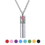 Tornado 2-in-1 Diffuser Necklace Essential spider Anxiety Whistle Necklace Oil Container Pendant Locket Jewelry Stainless Steel Necklace with 24 Pads【with PU gift box】