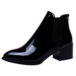 AgrinTol_Women Shose Women's Martin Boots, AgrinTol Elasticated Patent Leather Boots Pointed Low Heel Boots¡¡