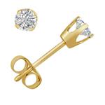 AGS Certified 1/3ct TW Round Diamond Stud Earrings in 14K Gold