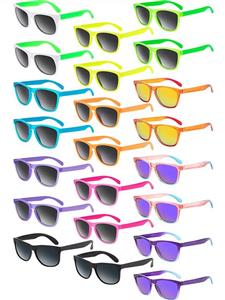 22 Pieces Retro Neon Sunglasses 80s Party Favor Sunglasses Pool Party Sunglasses for Children and Adults Party Gifts