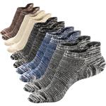 M&Z Mens Low Cut Cotton Casual Ankle Non-Slide Socks 5 Pack Basic