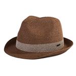 Fancet Packable Straw Fedora Panama Sun Summer Beach Hat Cuban Trilby Men Women 55-61cm