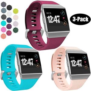 Wepro Bands Compatible with Fitbit Ionic SmartWatch, Watch Replacement Sport Strap for Fitbit Ionic Smart Watch, 3 Pack, Large, Small 