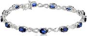 Sterling Silver Created Gemstone and Diamond Infinity Bracelet (1/10 cttw, I-J Color, I2-I3 Clarity)