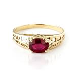 Galaxy Gold 1.15 ct 18K Solid Yellow Gold Filigree Solitaire Ring with Natural Ruby