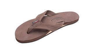Rainbow Sandals Women's Single Layer Premier Leather w/Arch Support Expresso, Ladies Large / 7.5-8.5 B(M) US 