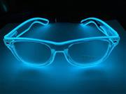 Moonideal LED Light Up Glasses Twinkling with Music Beats LED Sunglasses Party Supplies 4 Different Mode Lighting Controller (Light Blue)