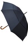 COLLAR AND CUFFS LONDON - Windproof EXTRA STRONG - StormDefender City Umbrella - Vented Canopy - HIGHLY ENGINEERED TO COMBAT INVERSION DAMAGE - Auto Open - Solid Wood Hook Handle - Black