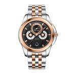 Reef Tiger Casual Watches for Business Men Rose Gold Tone Black Dial Quartz Wrist Watch RGA830